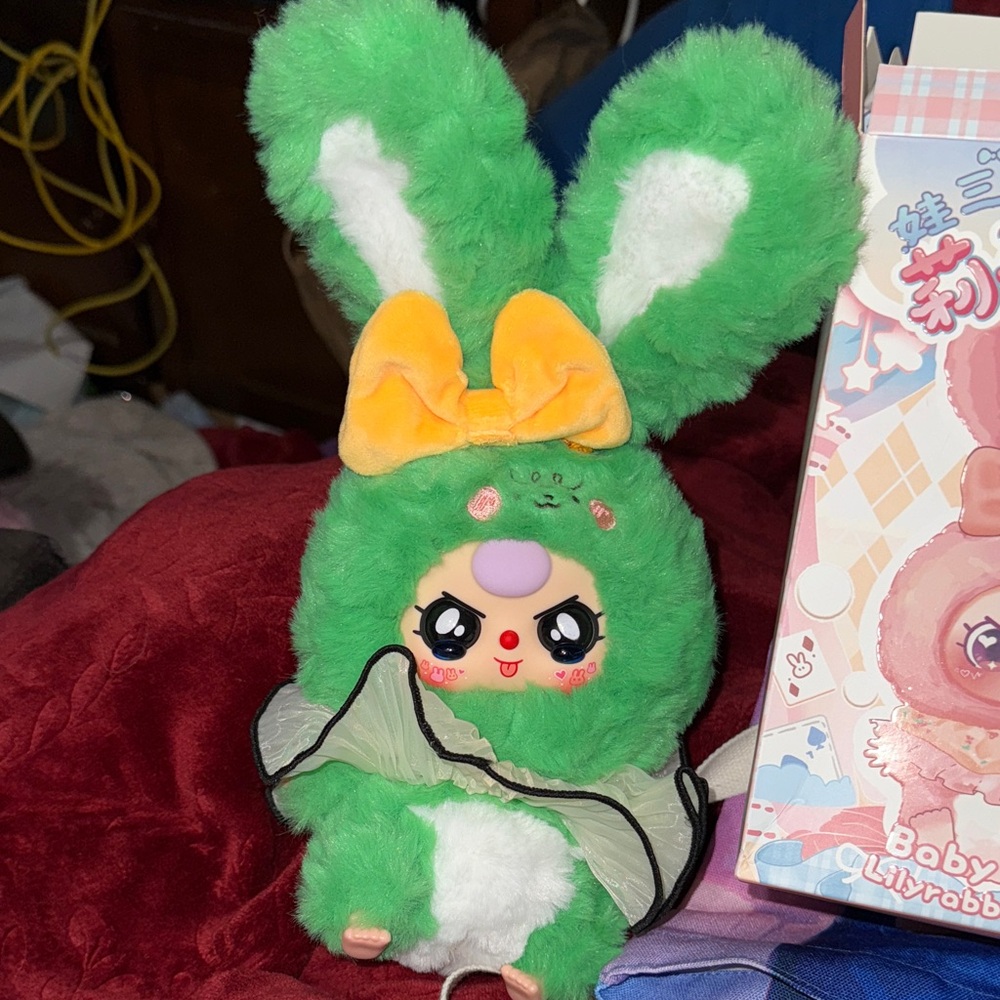Baby Three BB3 Lilyrabbit Town Green Bunny w/ Special Rare Crying Eyes